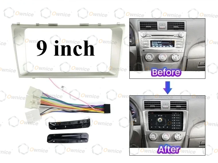 Ownice 9" Car Radio Fascias for Toyota Camry Aurion XV40 50 2006 - 2011 2 DIN Stereo Panel Wiring Harness Power Cable Adapter view 3