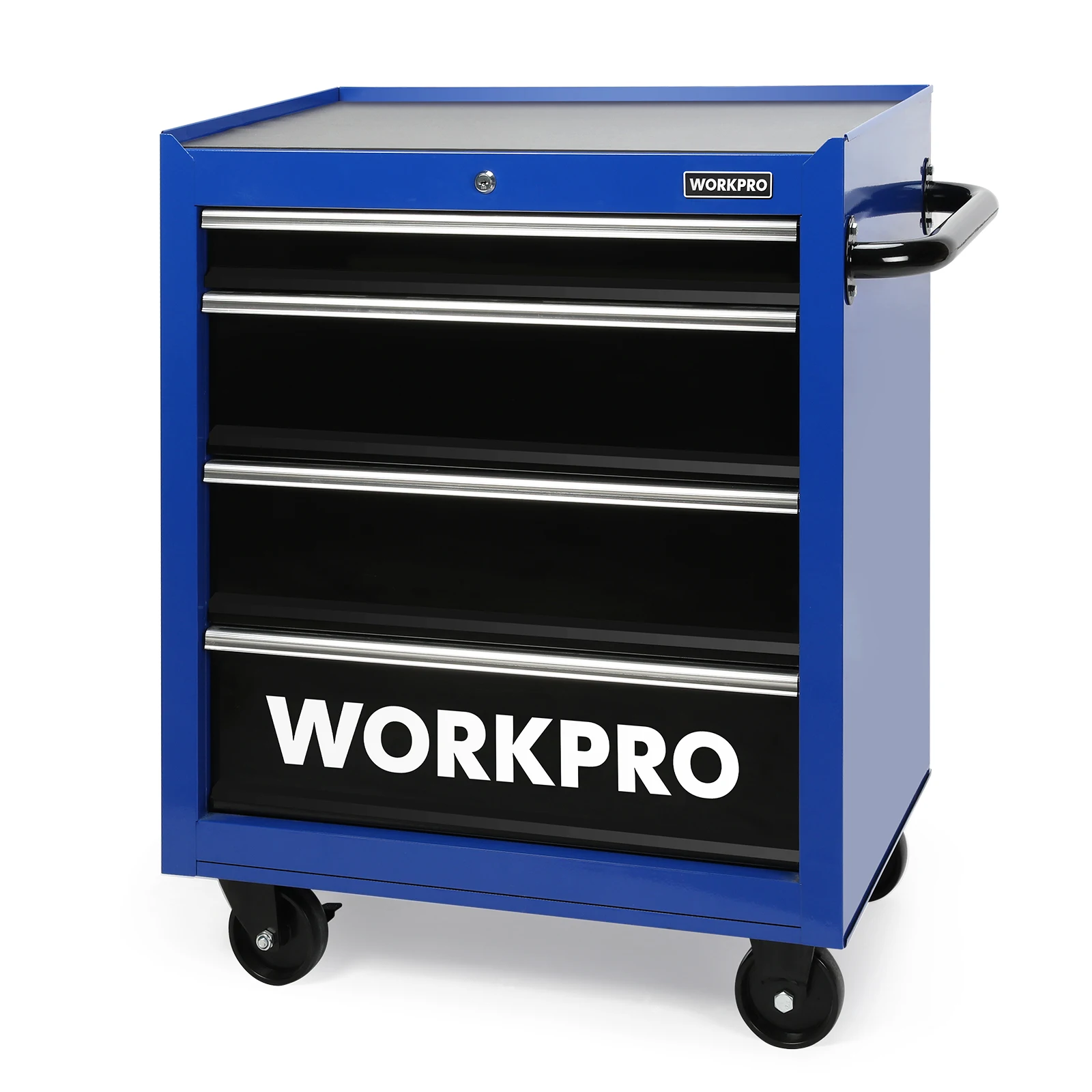 WORKPRO 26in.4-Drawer Rolling Tool Storage Cabinet Removable Tool Storage Cabinet Thickened Load-Bearing Tool Cabinet