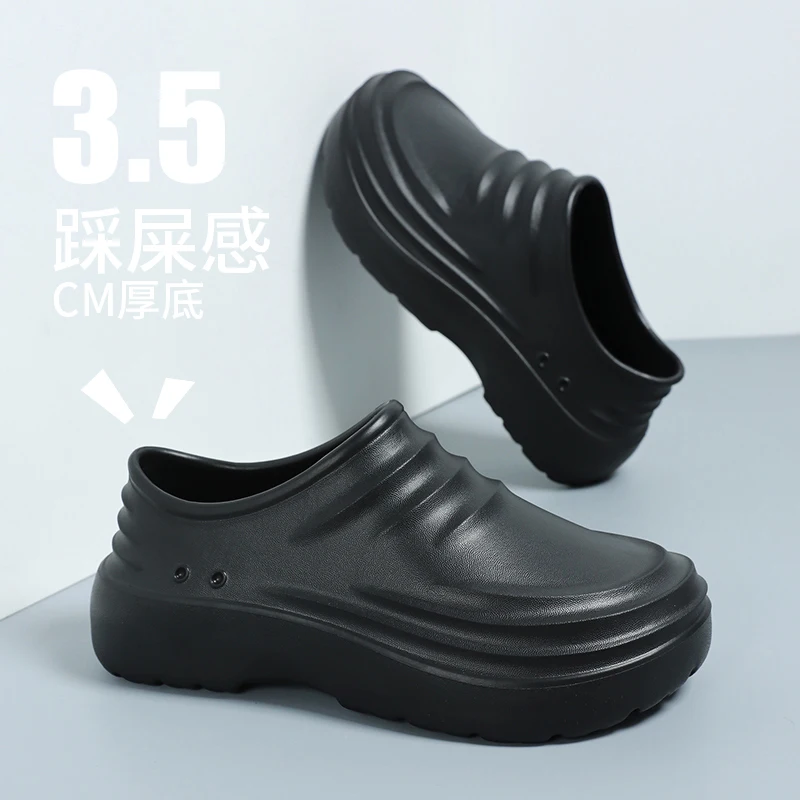 Men Chef Shoes Waterproof Oil-proof Kitchen Shoe Garden Clog Weeding Shoes Hospital Nurse Work Cook Shoes Master Restaurant Shoe