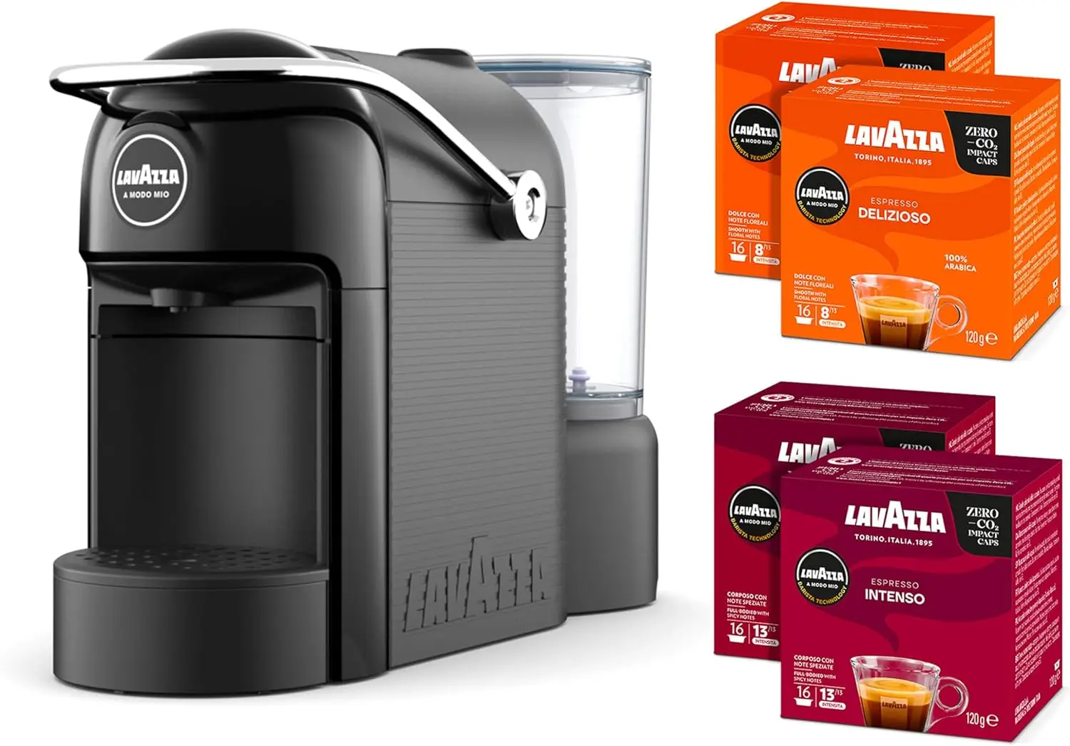 جولي، ماكينة كبسولات القهوة، مع 64 كبسولة قهوة، اسبريسو انتينسو وإسبريسو ديليزيوسو، 1250 واط، 220–240 فولت، 50–60 هرتز، أسود #2
