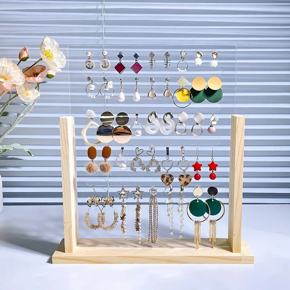 أقراط المجوهرات عرض موقف حلقة رئيسية عرض حامل سحر المنظم أقراط دعم تخزين حامل مجوهرات شفاف