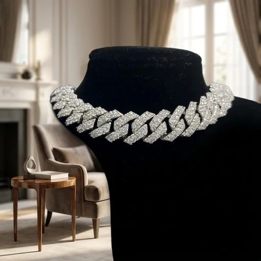 

14mm S925 Sterling Silver Cuban Chain Moissanite Gemstone Jewelry for Men Sparkle Gift