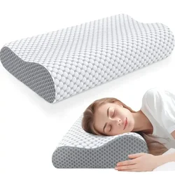 Neck and Shoulder Pain Relief Memory Sponge Pillow Slow Rebound Breathable Deep Sleep Neck Pillow Soft Cool Neck Pillow