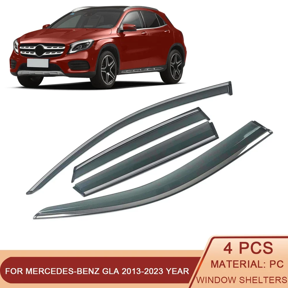 

For Mercedes-Benz GLA 2013-2023 X156 H247 Car Window Sun Rain Shade Visors Shield Shelter Protector Cover Trim Frame Sticker