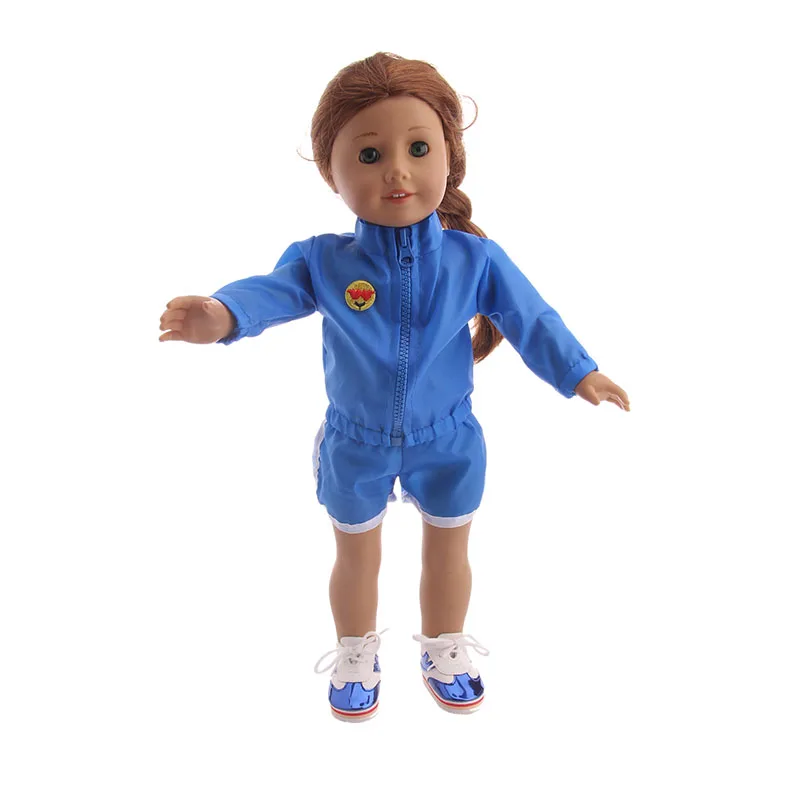 18Inch Amerikaanse Baby Meisje Poppenkleertjes Voetbal Sneakers Schoenen & 43CM Reborn Baby Nieuwe Geboren Pop Accessoires voetbal Pakken