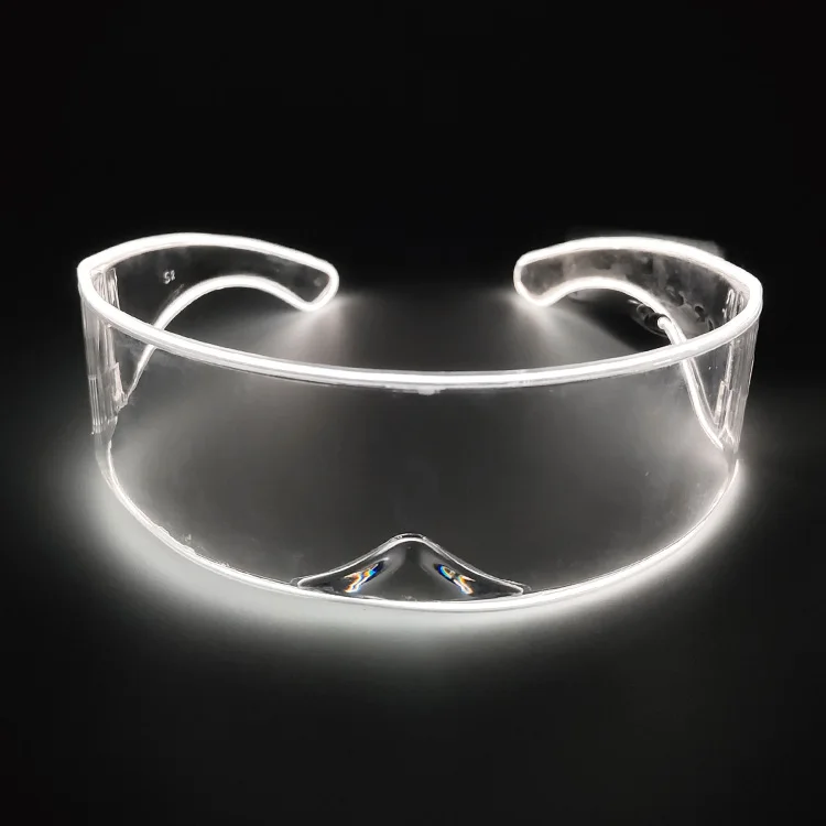 Drahtlose leuchtende LED-Brille, Nachtclub, Maskerade, Konzert, Performance-Requisiten, DJ-LICHT, Y2k-Brille, futuristische Roboter-LED-Sonnenbrille – Detail 5