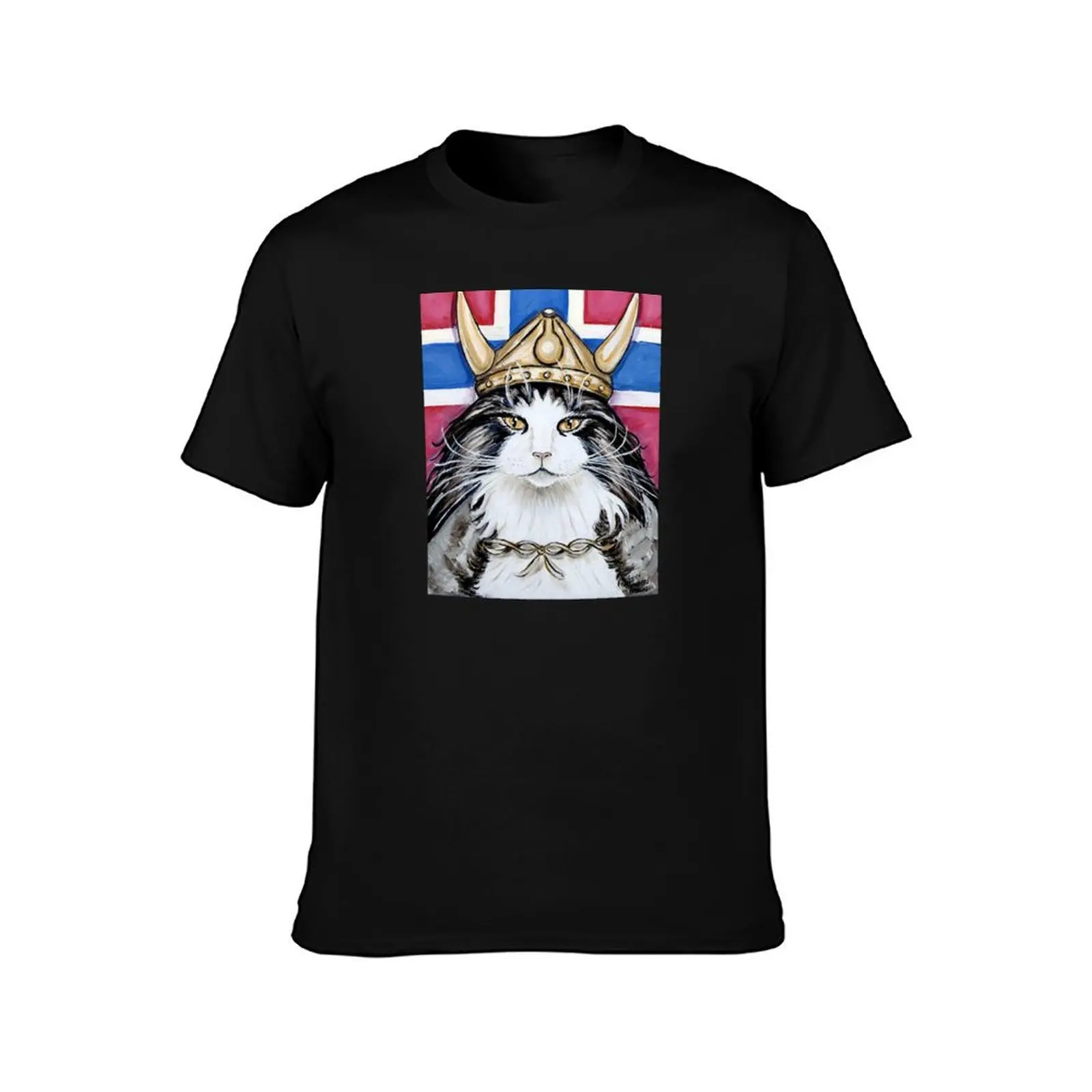 Viking Norwegian Forest Cat T-Shirt customizeds oversized blue archive shirts men graphic