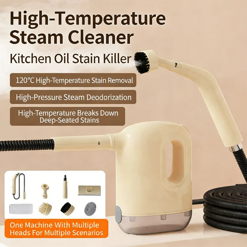 

1200W High Temperature High Pressure Steam Cleaner Handheld Sterilization Steam Cleaner for Kitchen Oven Hood Tile Floor Sofa