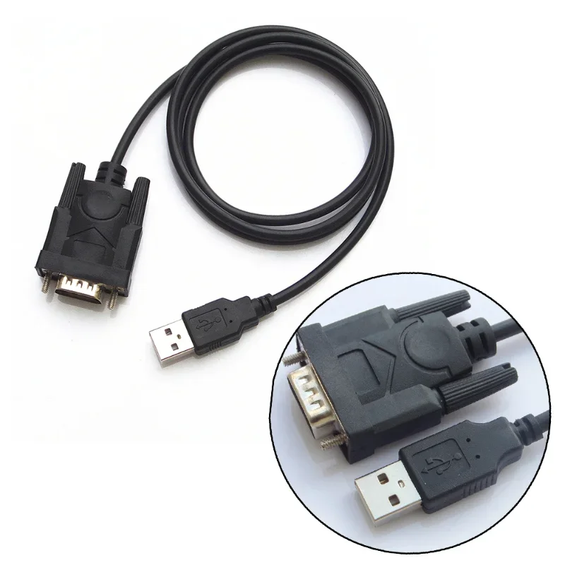 Konverter adaptor kabel, USB RS232 ke DB 9-pin Male Cable Adapter mendukung sistem Win 7 8 10 Pro mendukung berbagai perangkat seri kabel 75cm