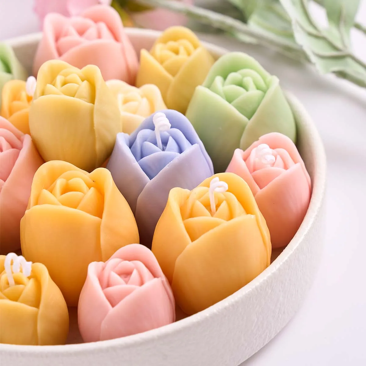 Molde de vela de silicona con forma de flor de tulipán 3D, bricolaje, hecho a mano, forma de flores, jabón, yeso, resina, moldes de fundición artesanal, suministros de decoración del hogar