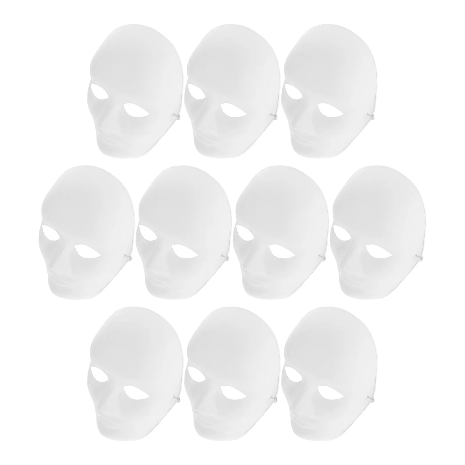 

10Pcs Hand-Drawn Masks DIY Full Face Painting Mask for Halloween Costume Party Breathable Porous Design Adult Couples Ghost
