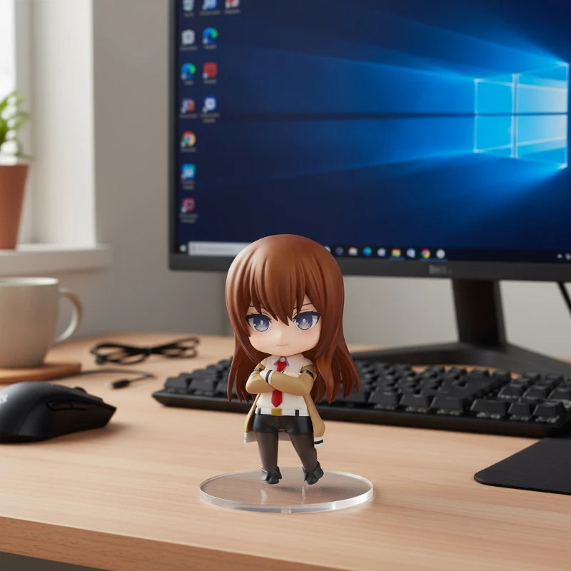 

4''/10cm #2521 Kawaii Kurisu Action Figure PVC Material Collectible Anime Plastic Model Doll Toys Desktop Decoration Boy's Gift