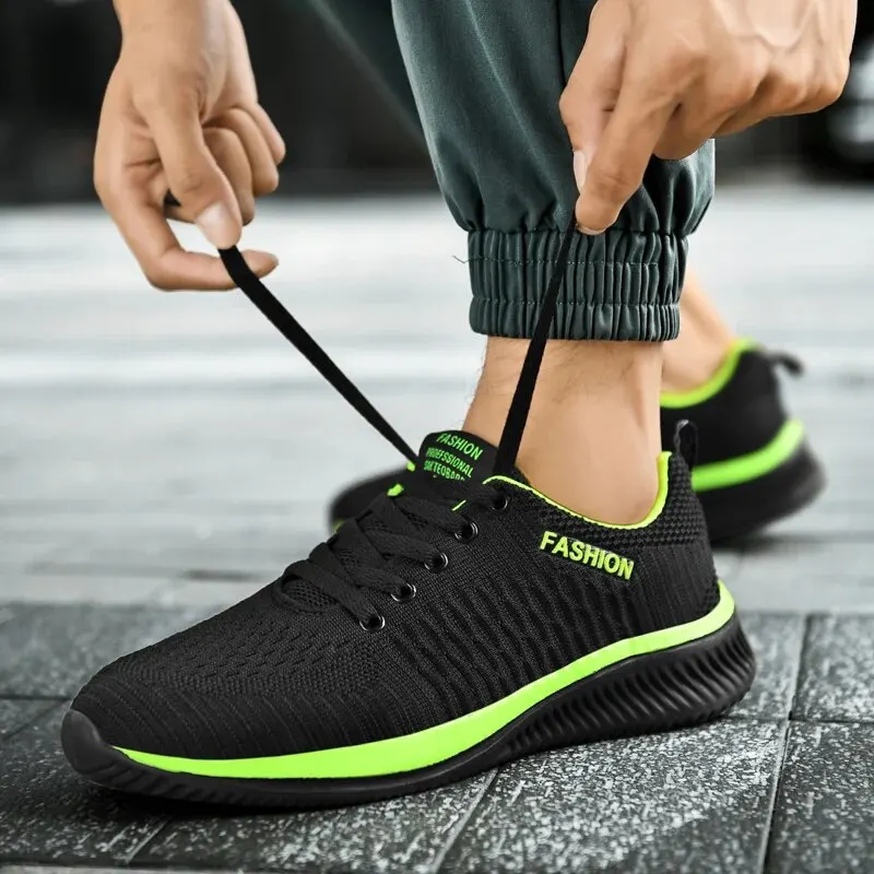 Breathable Mesh Casual Men Shoes Trendy Lightweight Walking Flats Male Tennis Sneakers Outdoor Running Fitness Shoes for Men