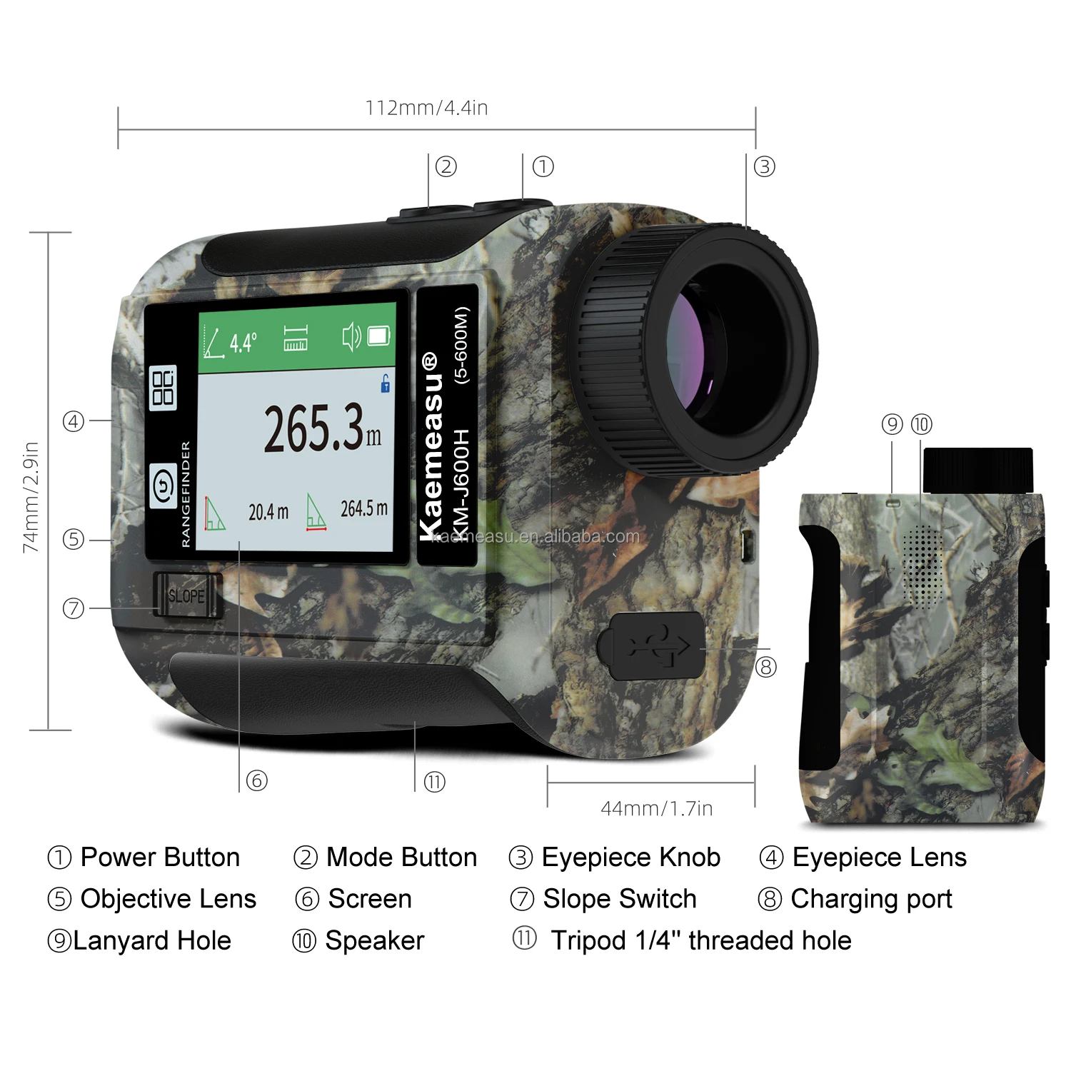 1500m Industrial Golf Hunting  Rangefinder Telescope 6.5X Engineering Surveying Forestry Exploration Distance Meter