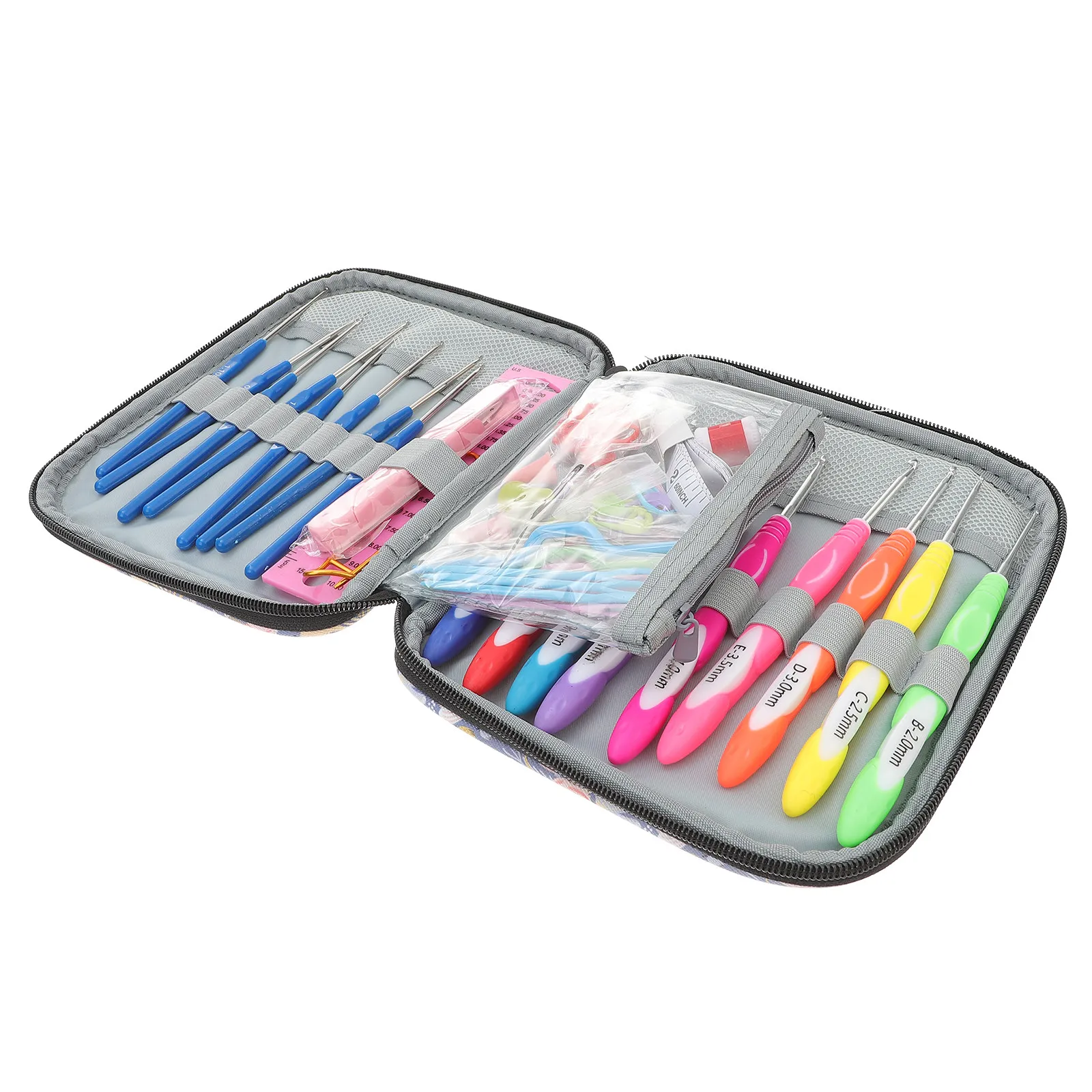 

1Set Premium Ergonomic Crochet Hook Kit Smooth Burr-Free Needles Lightweight Portable for Beginners Intermediate Crafters DIY