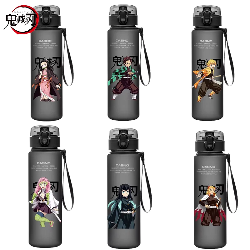 

560Ml Demon Slayer Cup Drinking Outdoor Water Bottle Nezuko Tanjirou Children Portable Plastic Large Capacity Cup Christmas Gift