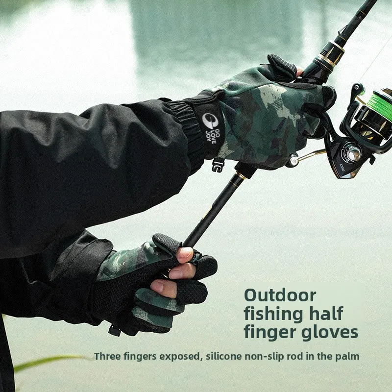 Gift Box Gloves Unisex Touch Screen Half Finger Fleece Lined Non Slip Wear Resistant Winter Fishing Outdoor Angling One Size