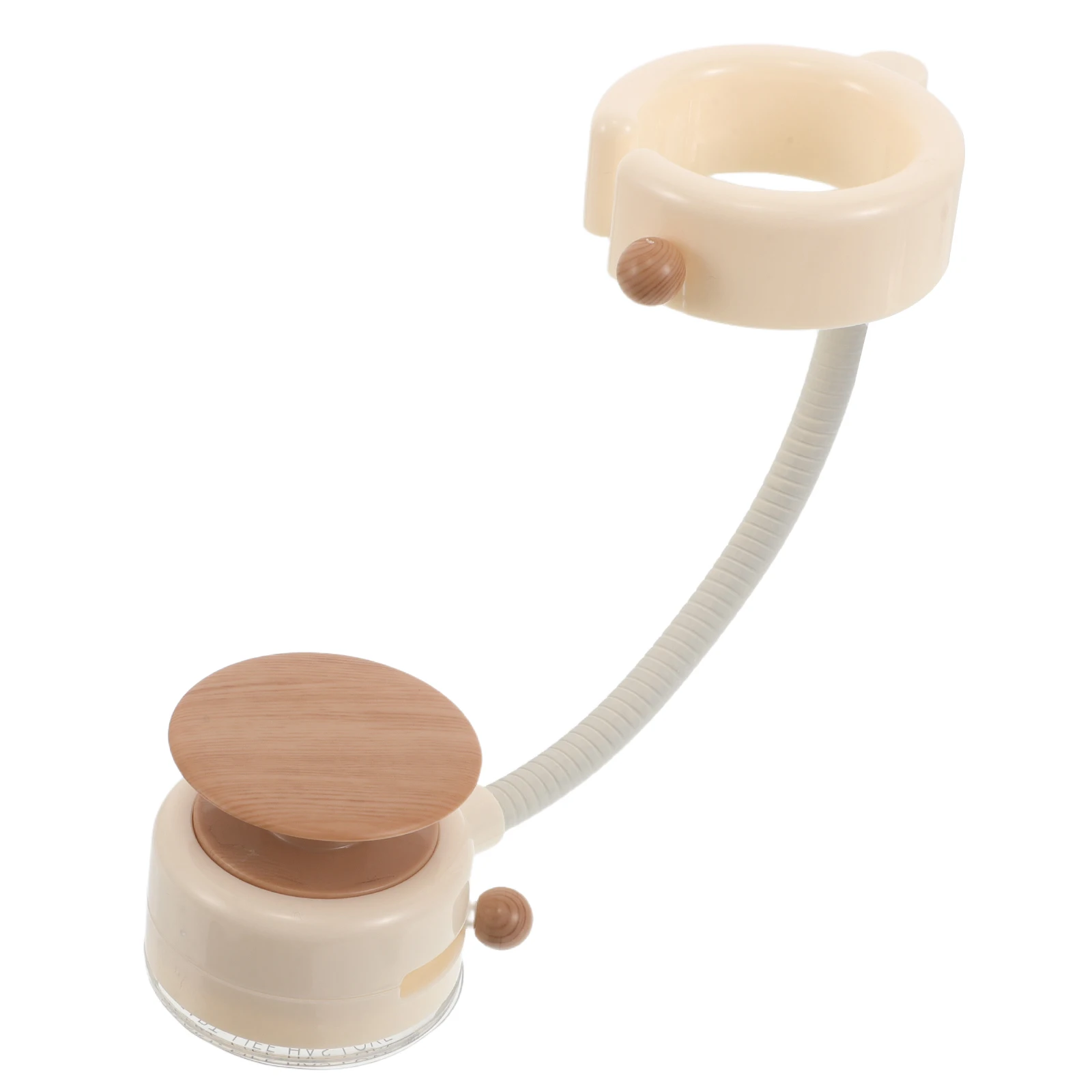 

Suction Cup Hair Dryer Holder 360° Adjustable No Drill Bathroom Organizer Beige Vertical Stand For Home Blower Dryer Rack
