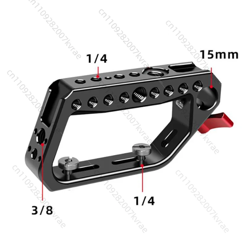 Camera Top Handle Grip with Cold Shoe Mount 1/4 3/8 Thread Cheese Holes for 15mm Rail Rod Clamp DSLR Camera