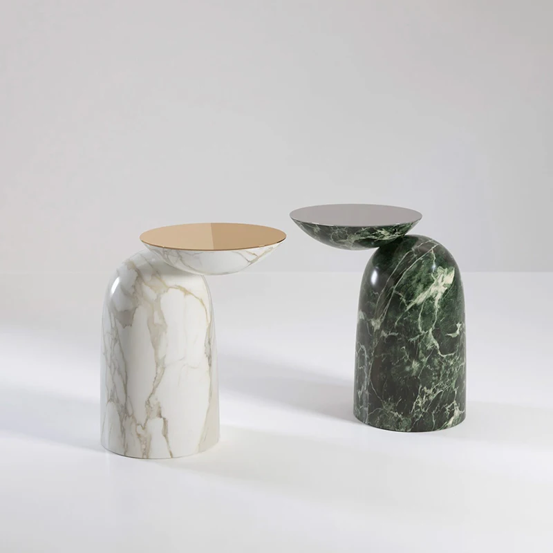 

Modern living room furniture Small round marble coffee table set Luxury stone table