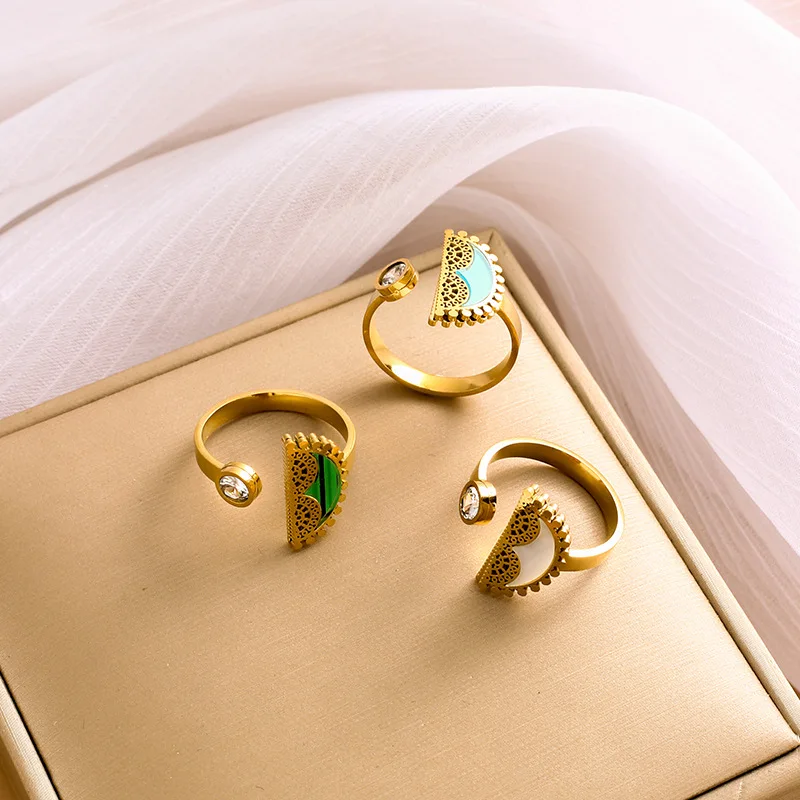 

Новое кольцо в форме веера, инкрустированное бриллиантами, модное кольцо в богемном стиле