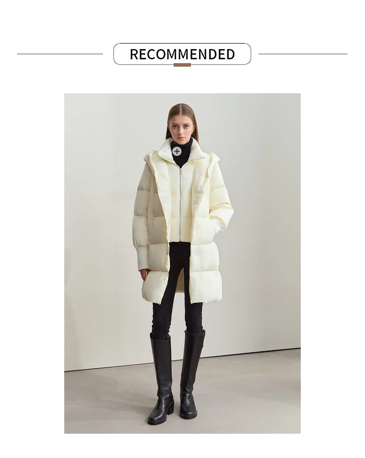 Amii 2026 Winter Warm New Women Down Jacket Cuffs Magnetic Buckle Zipper Hooded Fake Two-piece Thick Loose Long Coats 12444104