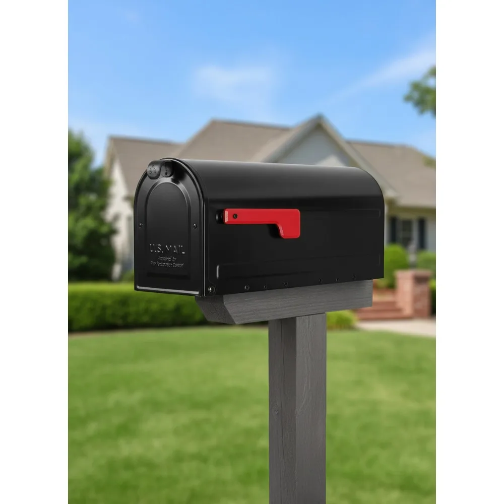 

Durable Steel Mailbox and Post Kit, USPS Approved, Easy Installation for Home Security