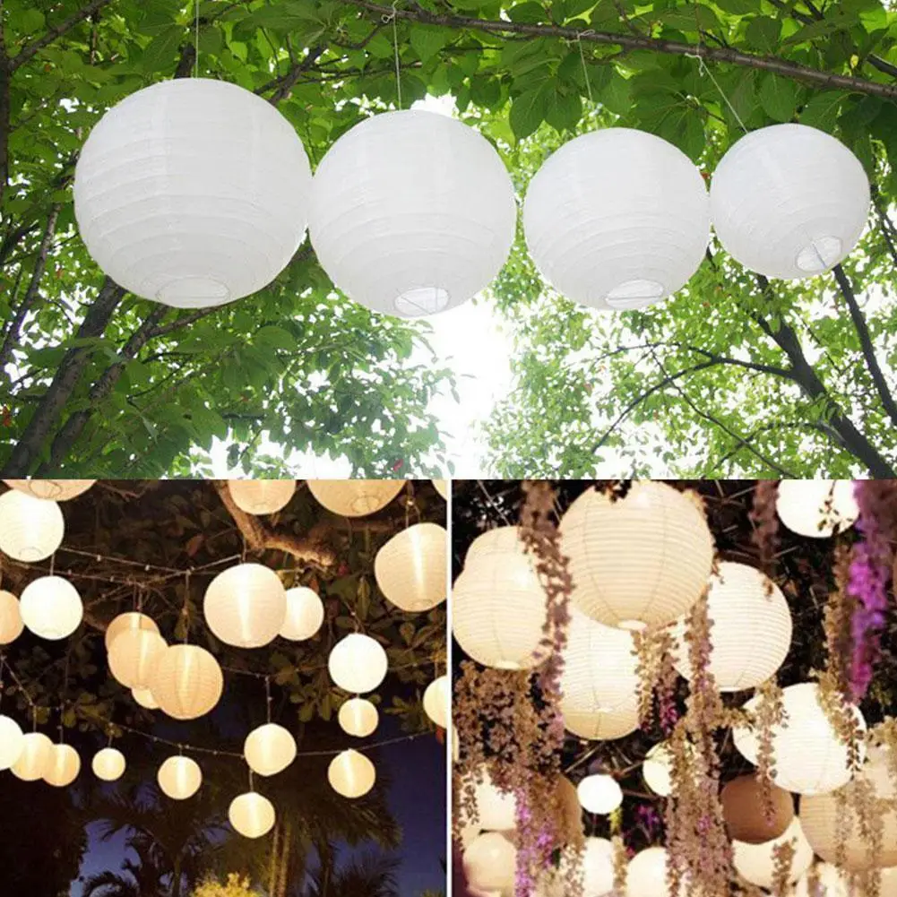 25/30cm Chinese Round Paper Lanterns Ball For Wedding Party Hanging Lanterns Birthday Decor Babyshower Supplies DIY Painting 1pc