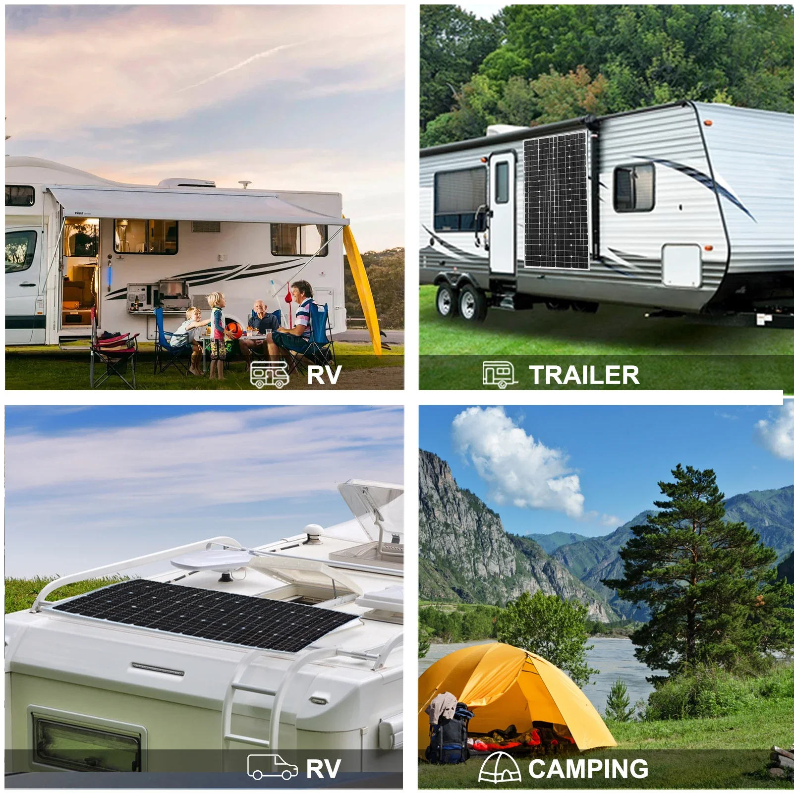 Imagem -06 - Kit Painel Solar Rígido de Vidro 3000w Carregamento de Bateria 12v Barcos Caravanas e Outras Aplicações Off-grid 18v