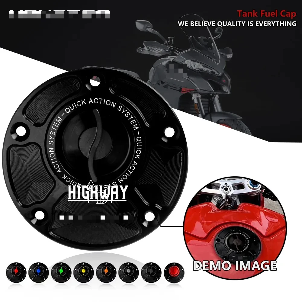 For DUCATI MONSTER SUPERSPORT 1098 1198 848 888 916 998 748 907 996 ST 2 3 4  CNC Fuel Gas Tank cap Quick Release Cover Keyless