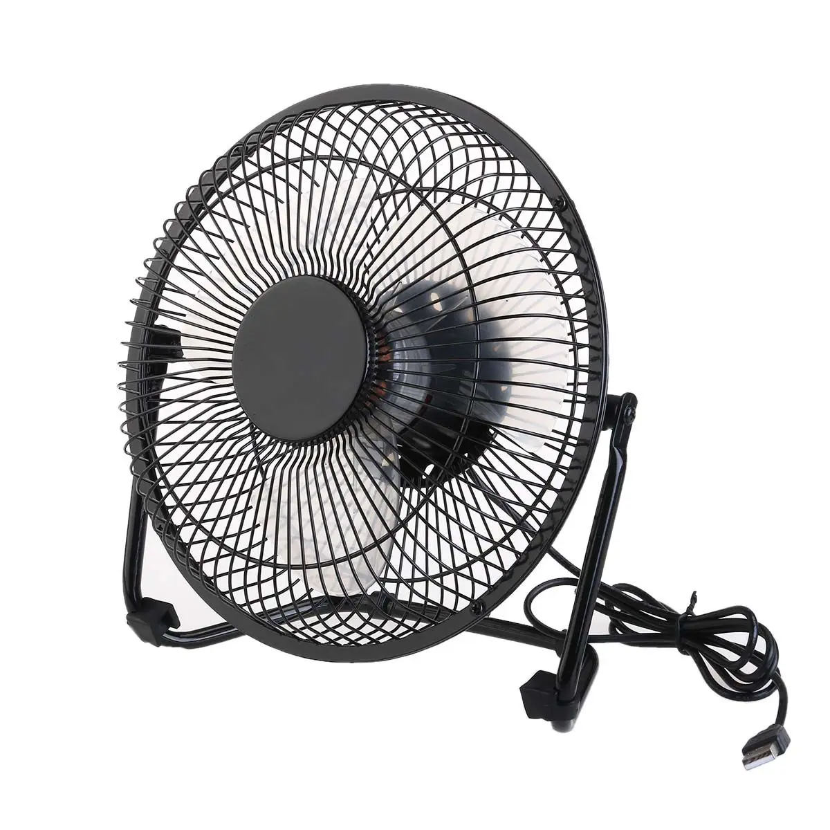 8-Inch USB Metal Fan Mini Quiet Brushless -Degree Rotating 2-Speed Adjustable Desk Cooling Fan Laptop Black