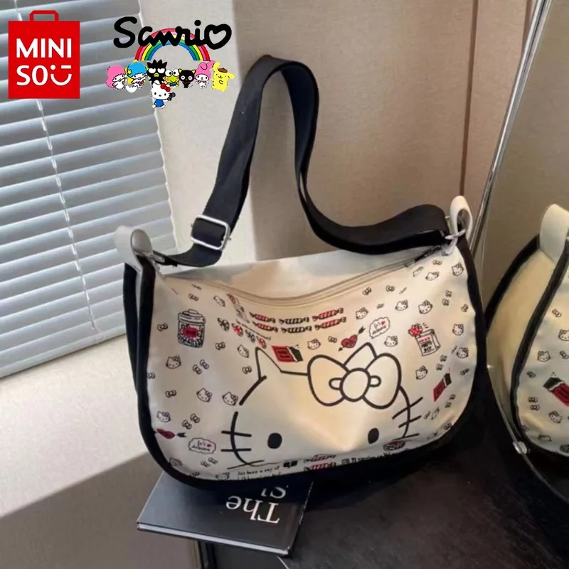 MINISO 2024 New Women's Crossbody Bag Fashionable High Quality Girl Shoulder Bag Cartoon Large Capacity Sports Portable Bag