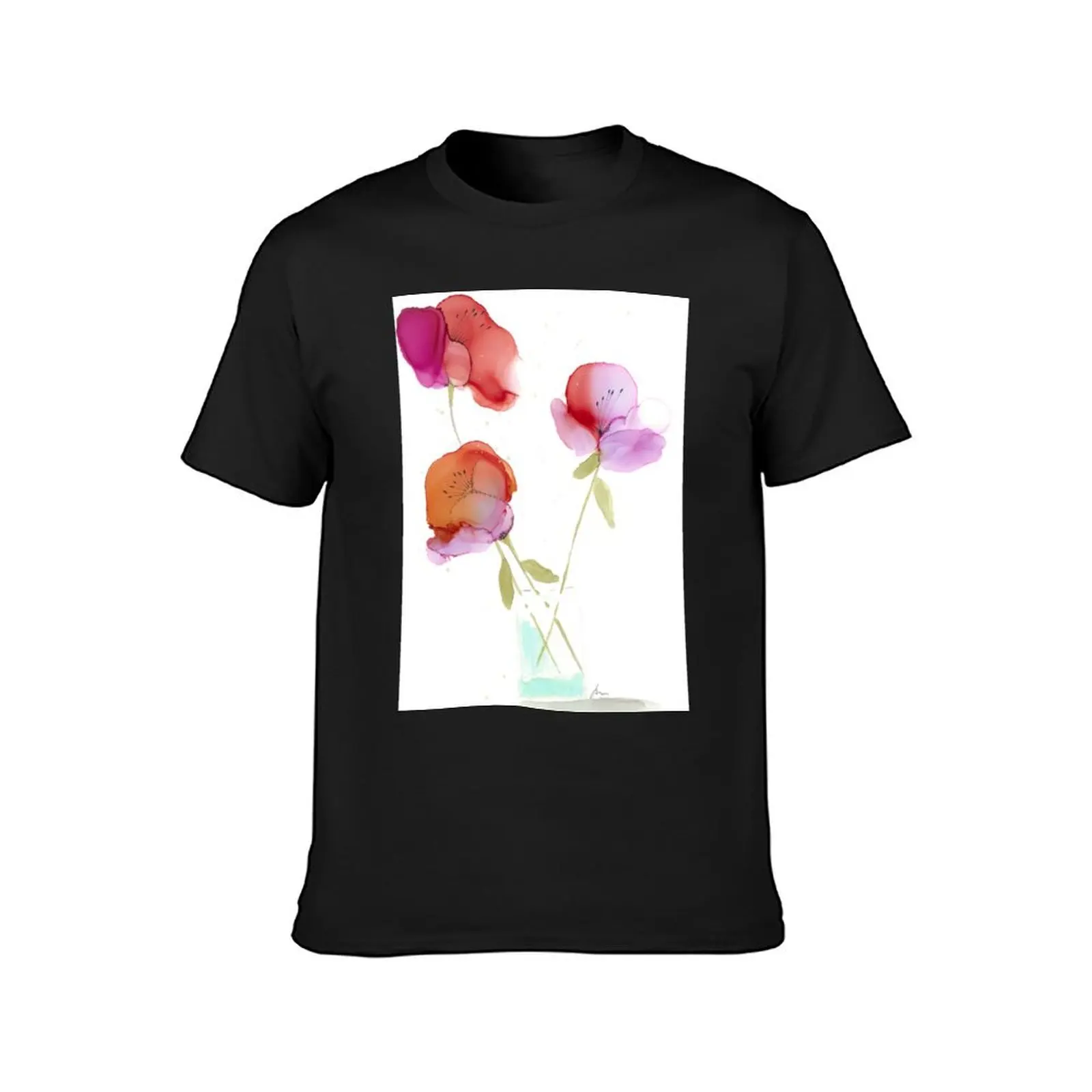 Vase o' Poppies T-Shirt shirts graphic tees customs vintage plain t shirts men