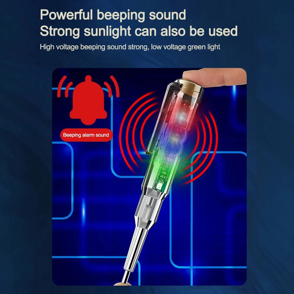 AC24-250V Voltage Tester Pen,Non-contact Induction Digital Power Detector Pencil,Power Detector Pencil Intelligent