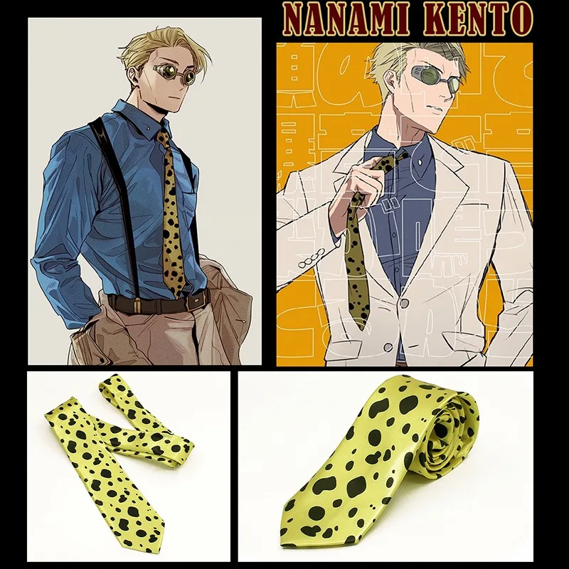 Anime Jujutsu Kaisens Ties Kento Nanami Cosplay Costumes Necktie Men Women Shirt Neck Tie Accessorie Prop Birthday Party Gift view 2
