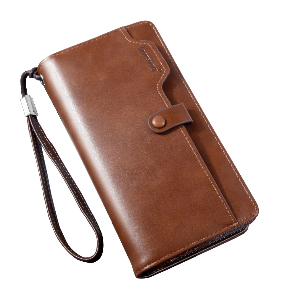 Men Wallets Long Style High Quality Mobile Phone Card Holder Male Purse Zipper Large Capacity Brand PU Leather Wallet For Men