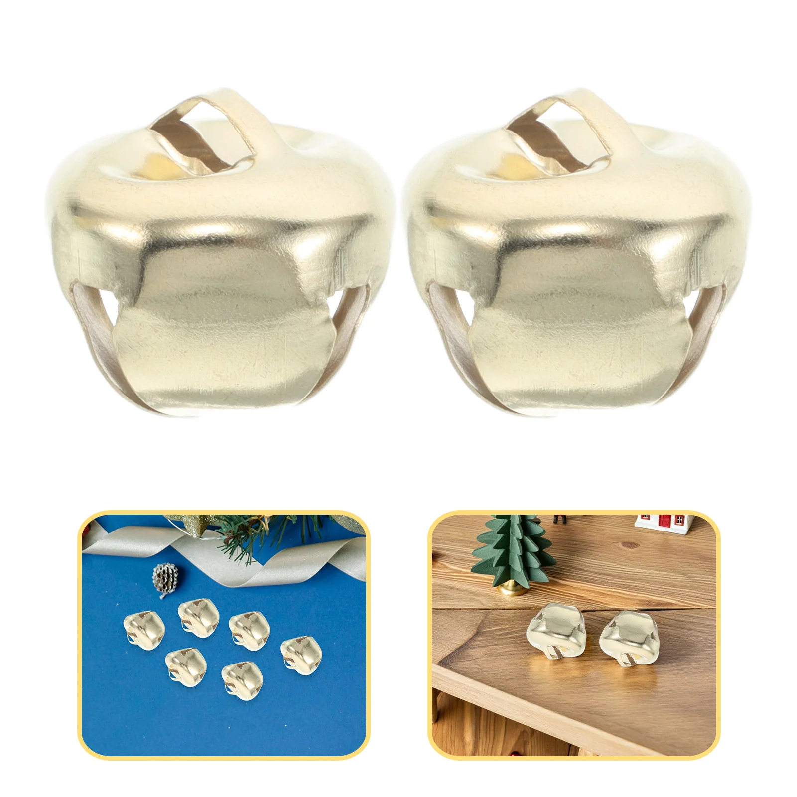 

200Pcs Vintage Golden Cross Bells for Crafts Small Jingle Bells DIY Christmas Tree Wreath Decoration Golden Bell Pendant