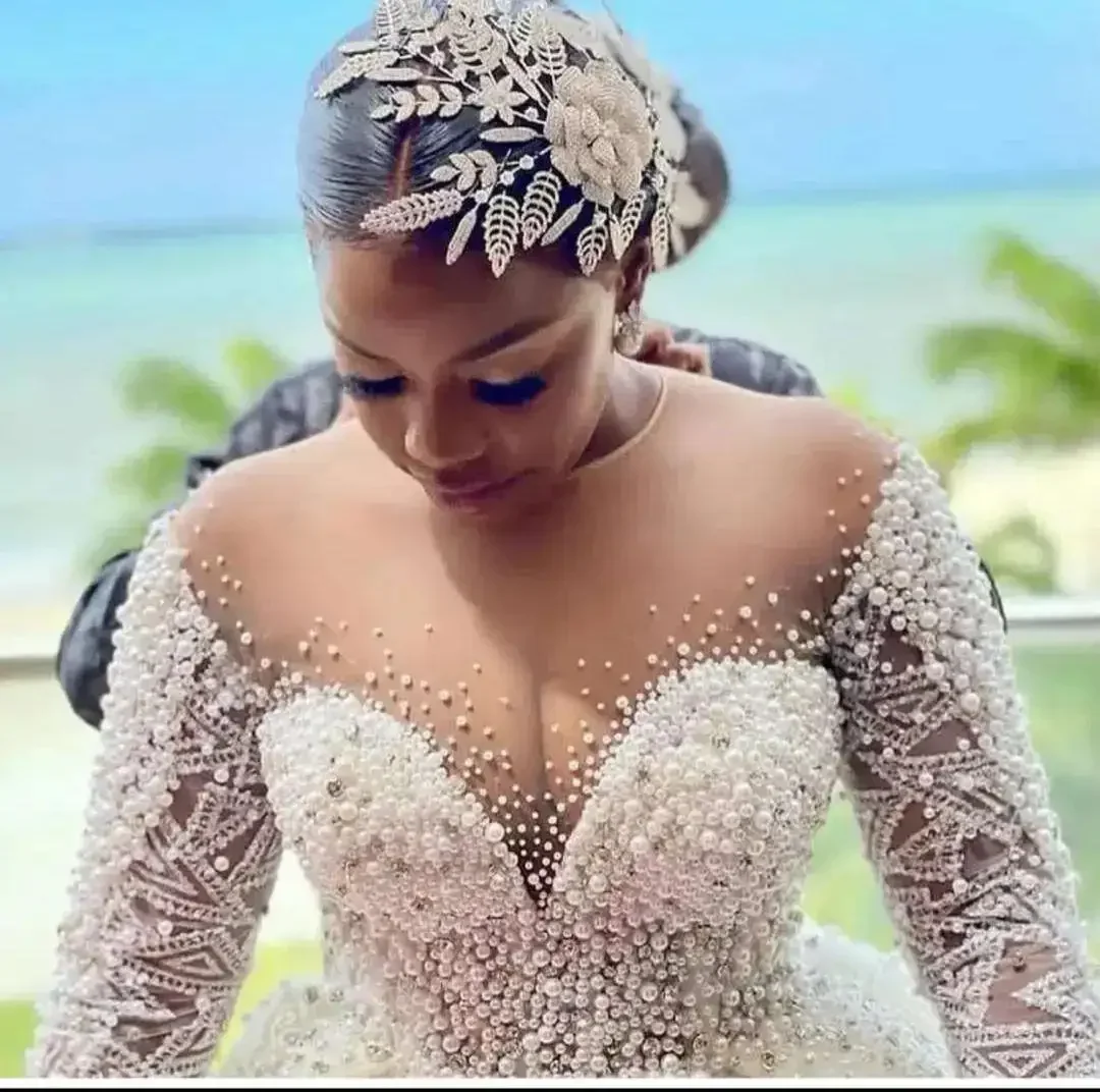 Customized High Quality New Fashion Customize Same As Video Wedding Dress Mesh Bollero