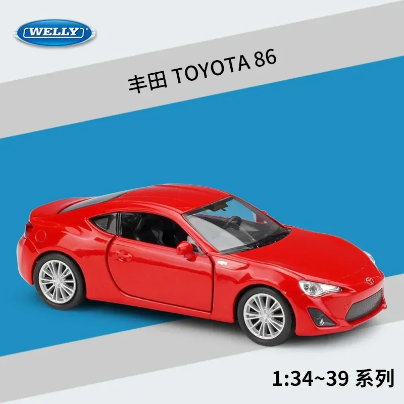 Welly 1:36 TOYOTA 86 alloy car model pull-back vehicle Collect gifts Non-remote control type transport toy