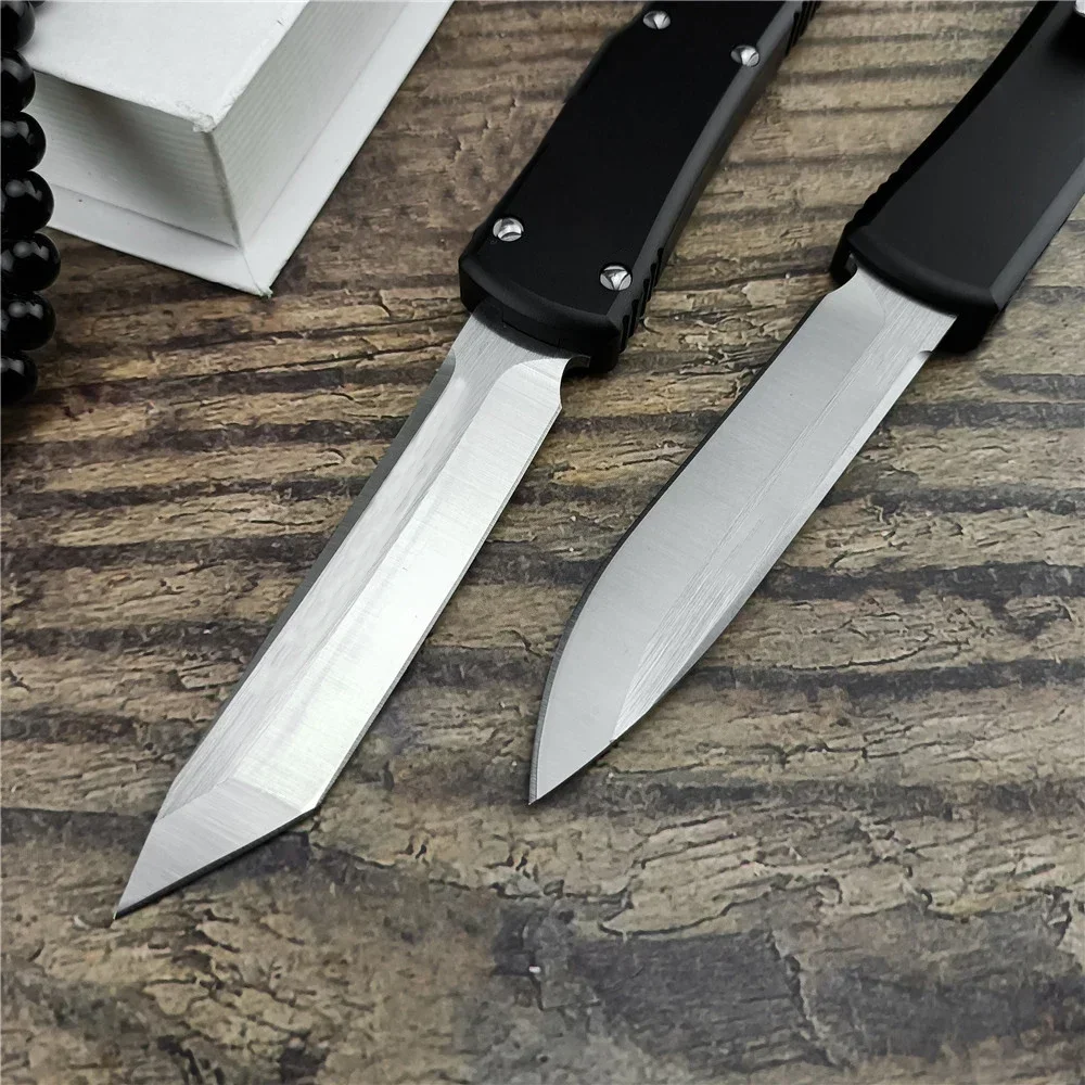 AU TO Tactical Knife High Hardness D2 Blade Aluminum Alloy Handle Self Defense EDC Tool Survival Combat Utility Knife