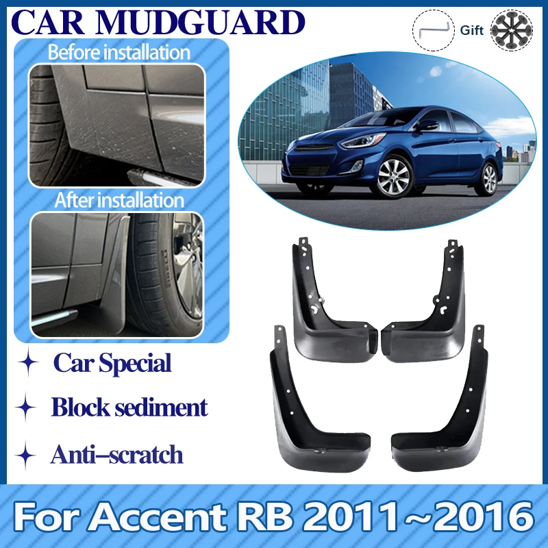 

Car Mudguard For Hyundai Accent Verna RB 2011 2012 2013 2014 15 2016 Fender Mud Flaps Guard Splash Mudguards Auto Accessories 4X