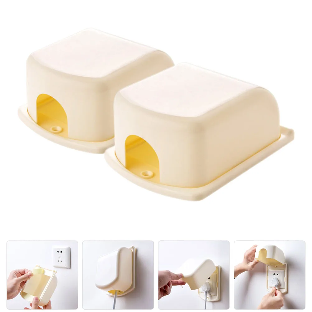 

2Pcs Easy Operate Safe Outlet Covers Anti-Shock Kids Proof Wall Socket Lid for Bathroom Garage Balcony Electric Socket Covers