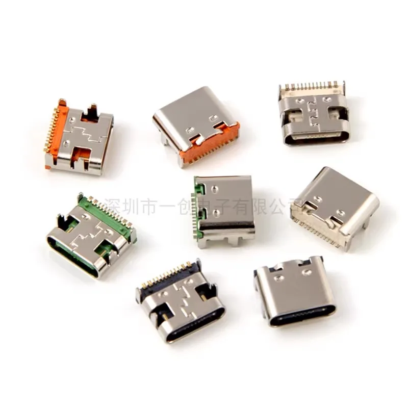 10Pcs USB Type-C 16P Female SMT  Socket  High Definition Transmission Interface Socket USB Connector For PCB DIY Charging Port