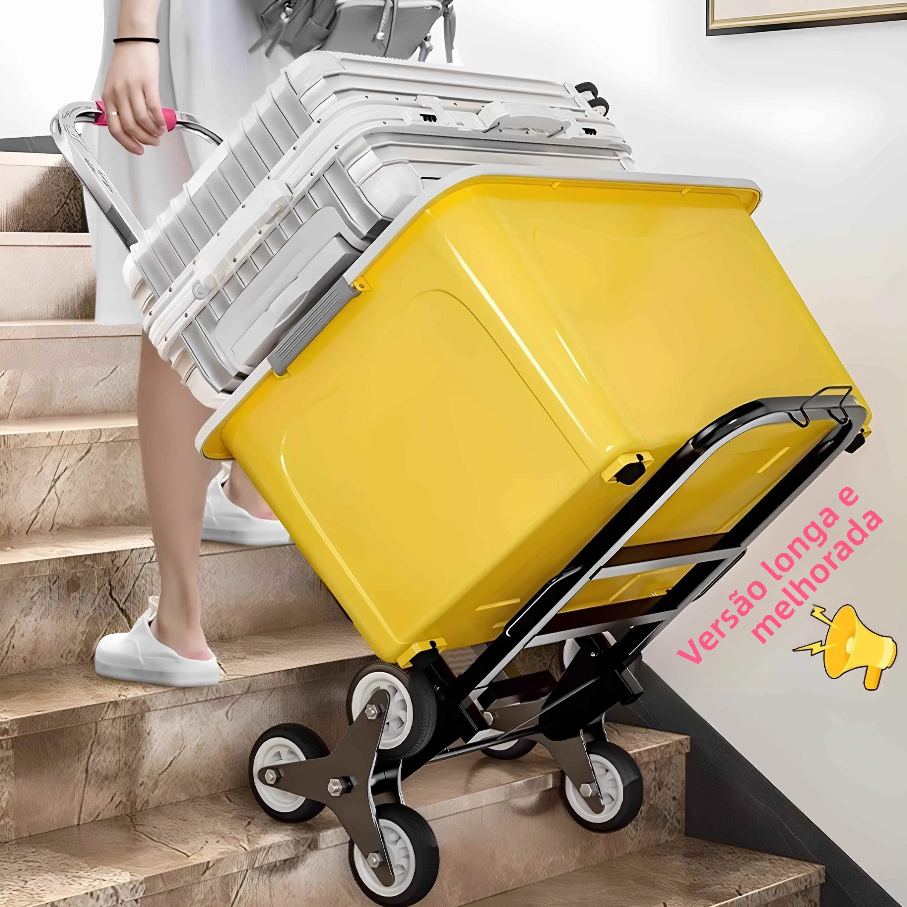 portable-student-luggage-cart-stair-climbing-hand-pulling-moving-car-stainless-steel-body-retractable-handle-market-shopping-car