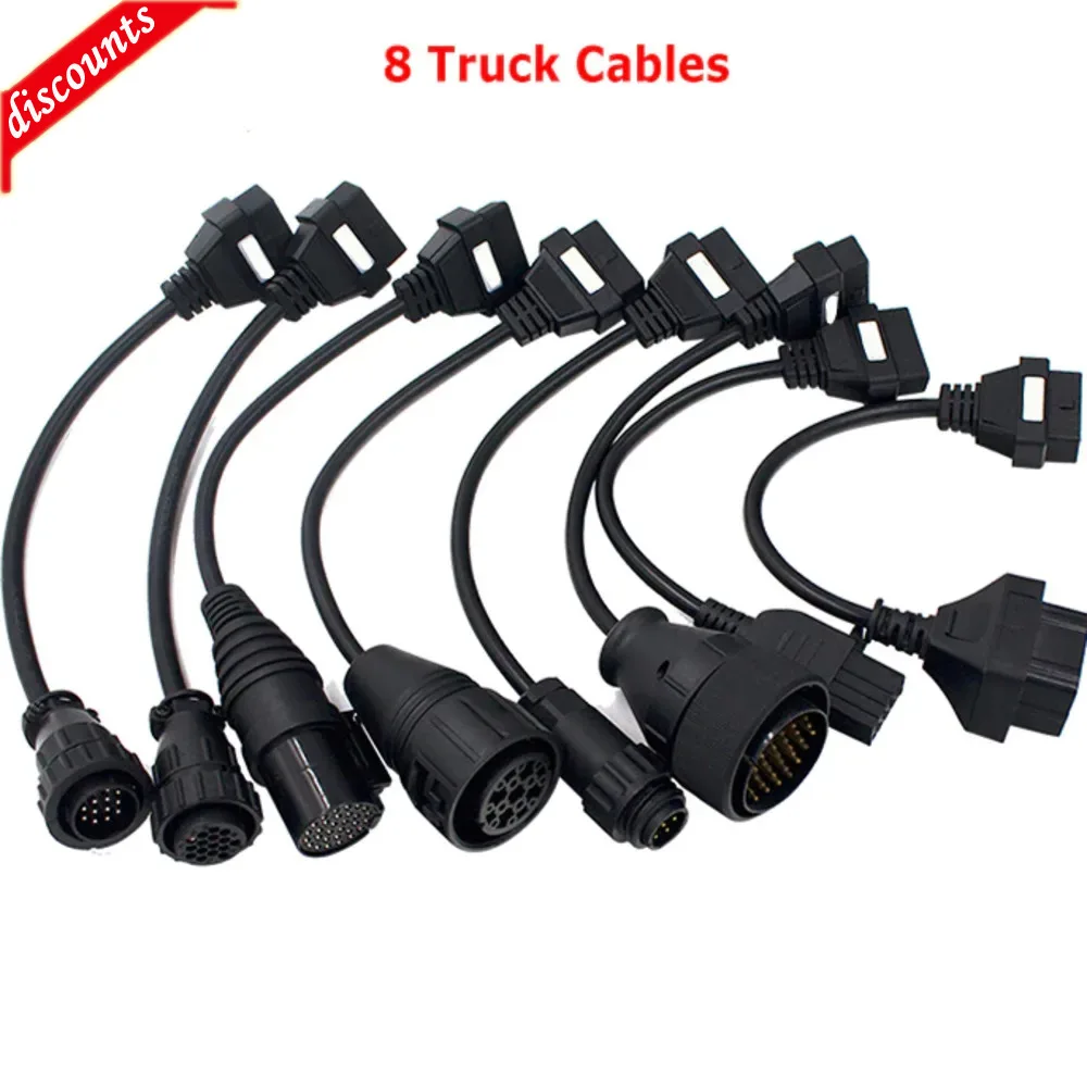 

Newest OBD OBD2 Interface For TCS Pro Truck Cables 8 PCS Full Set Multidiag Pro Diagnostic Connector Free Ship