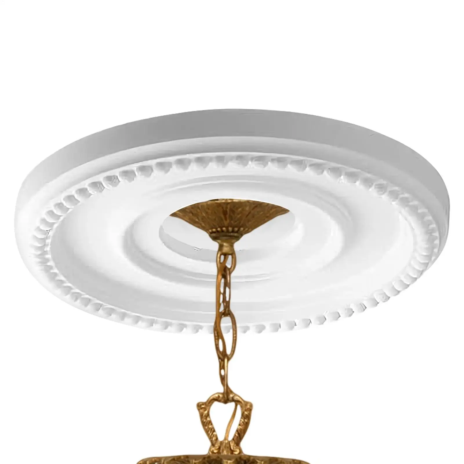 Ceiling Medallion Home Round Medallion PU Decorative Ceiling Fan Light Fixtures Covers Plate Ceiling Light Pendant Lamp Base