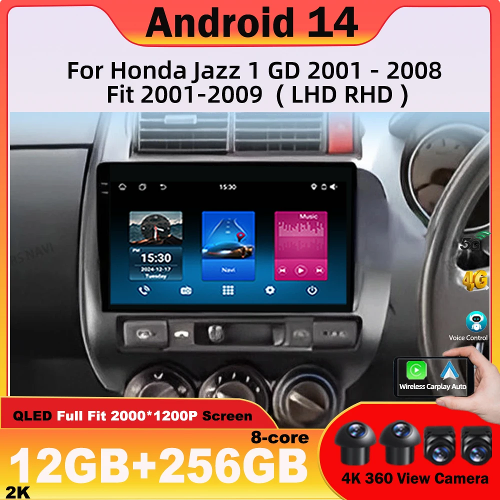 

Android car radio For Honda Jazz 1 GD 2001 -2008 Fit 2001-2009 LHD RHD Car GPS Video Autoradio Navigation Stereo Radio 5G DVD BT