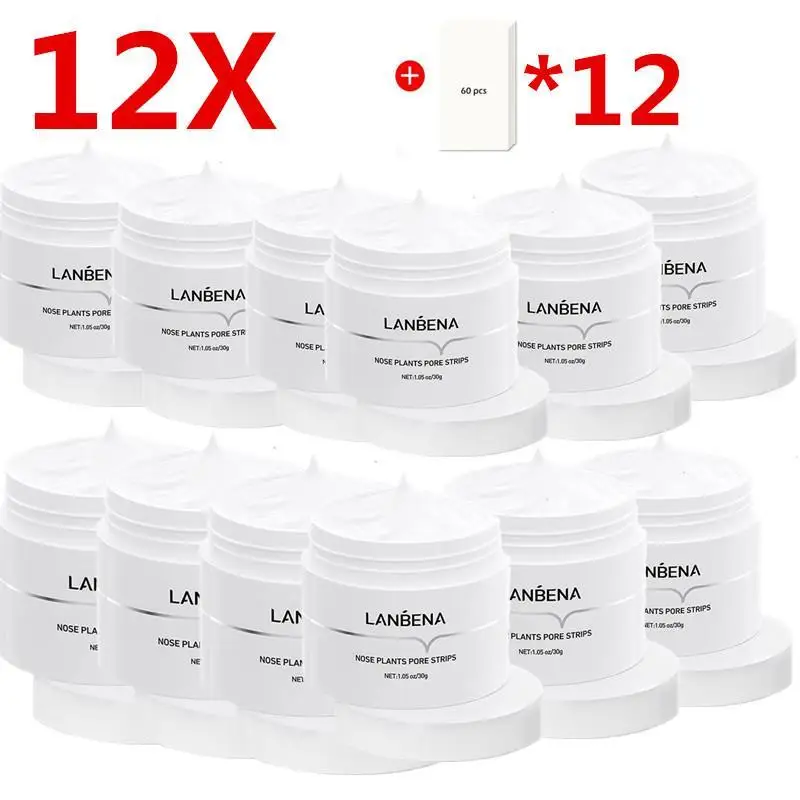 LANBENA-Removedor De Cravos Rosto, Peel Off, Máscara De Pontos Pretos, Adesivos, Tiras, Pele, Nariz, Tratamento De Poros, Produto De Acne, Cuidado,