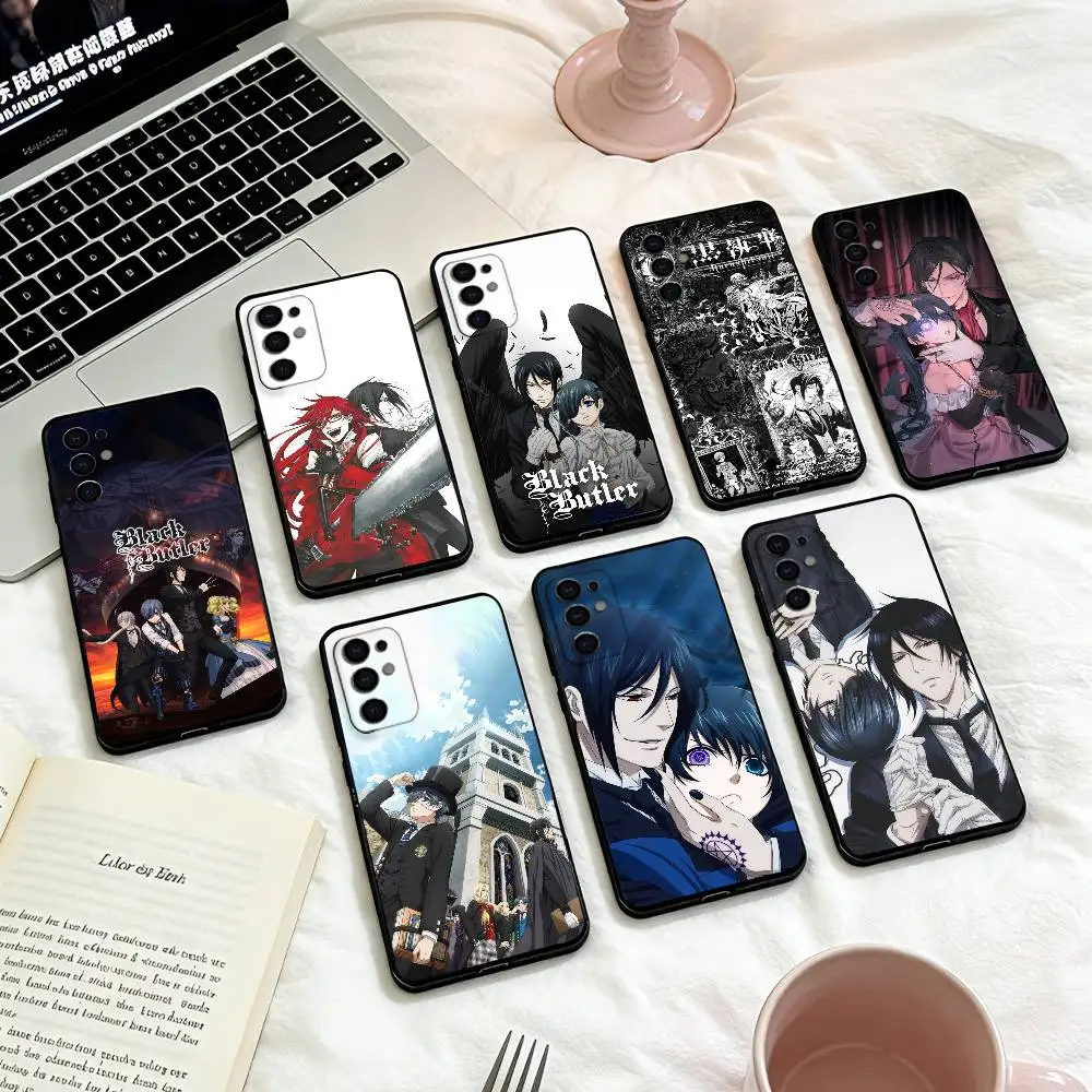 

Anime B-Black Butler Phone Case For Samsung S25,24,23,22,30,21,10,9,Ultra,Plus,Lite,FE,4,5 G Soft Black Case