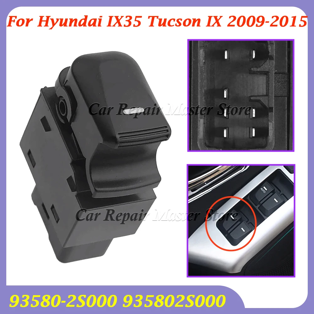 Car Power Window Control Switch Button 93580-2S000 935802S000 For Hyundai IX35 TUCSON IX 2009-2015